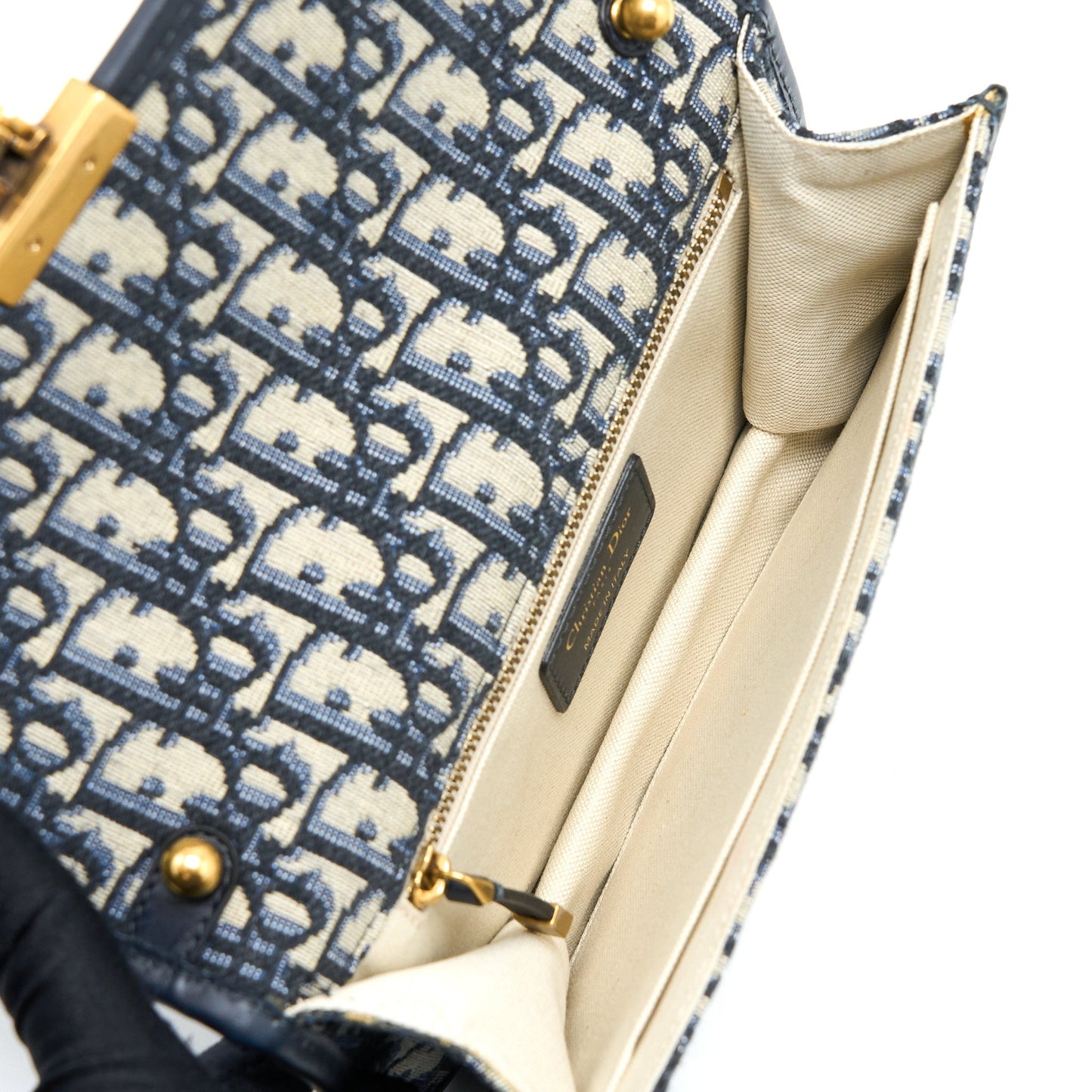 Dior Addict Flap Purse Blue Dior Oblique Jacquard