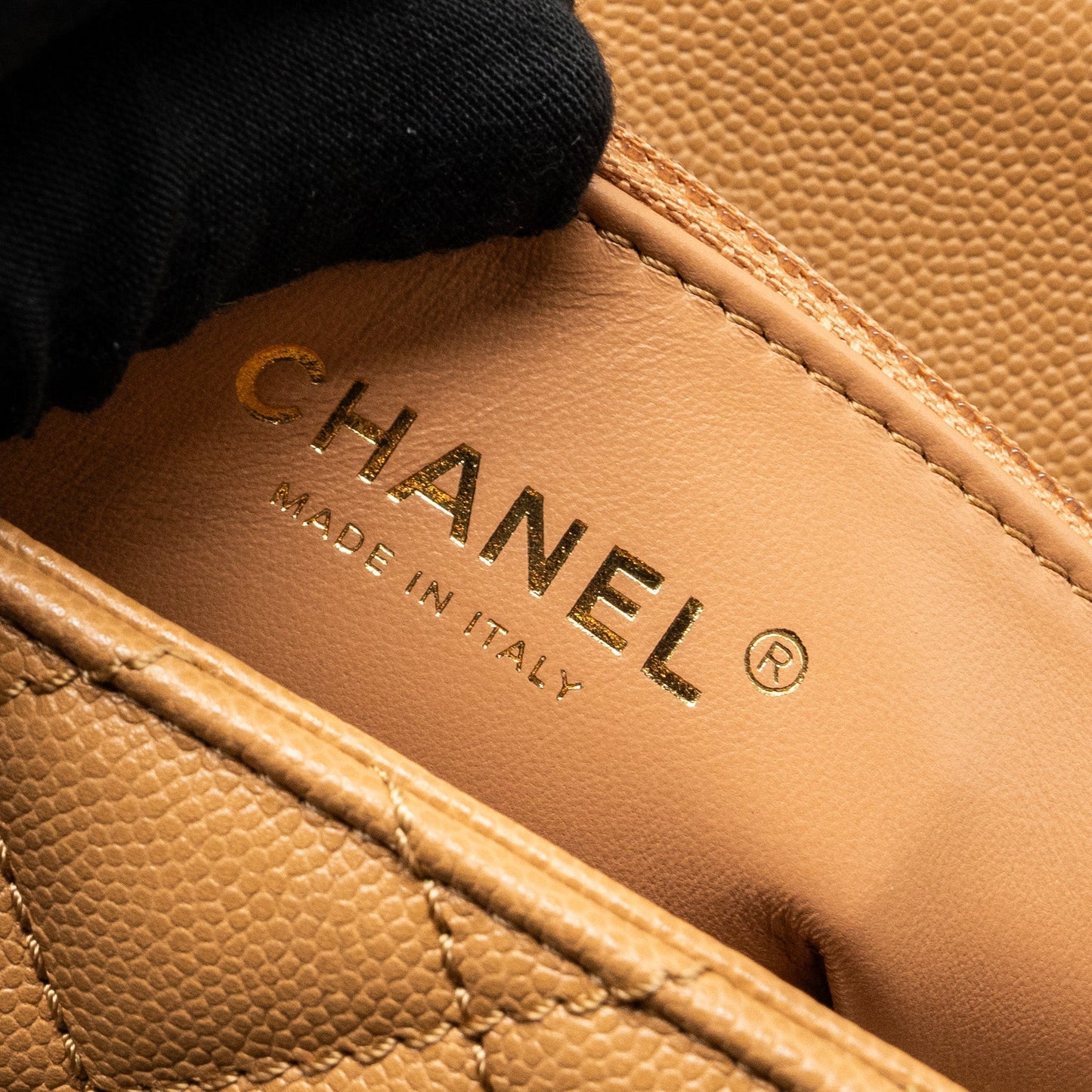 Chanel Medium Coco Handle Caviar Dark Beige (microchip)