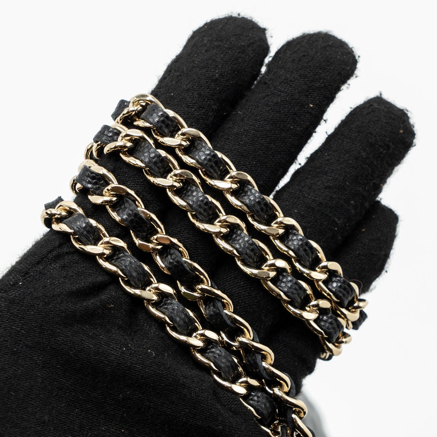 Chanel 23k Detailed CC Logo Wallet On Chain Caviar Black L (microchip)