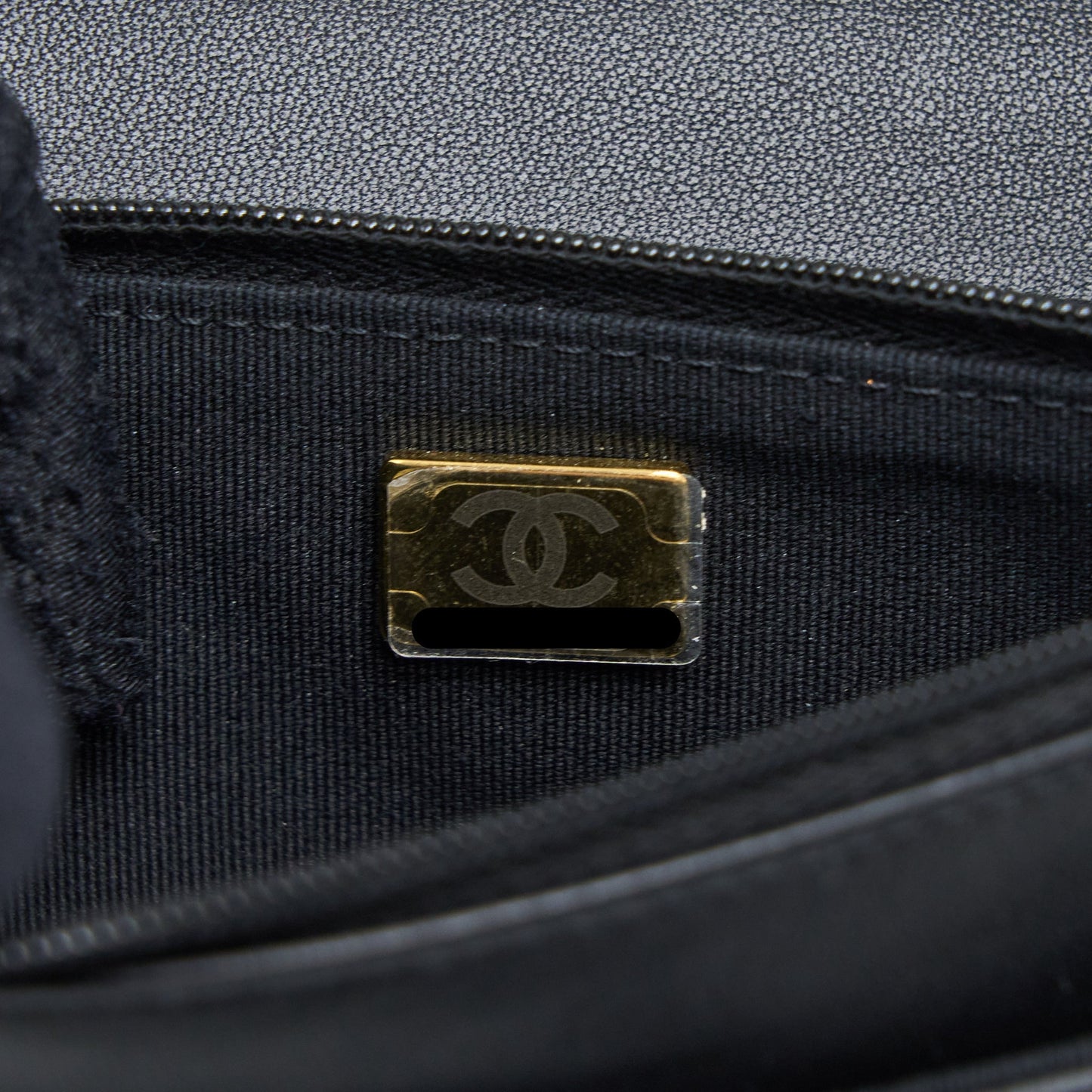 Chanel Detailed Top Handle Wallet on Chain Lambskin Black Brushed (Microchip)