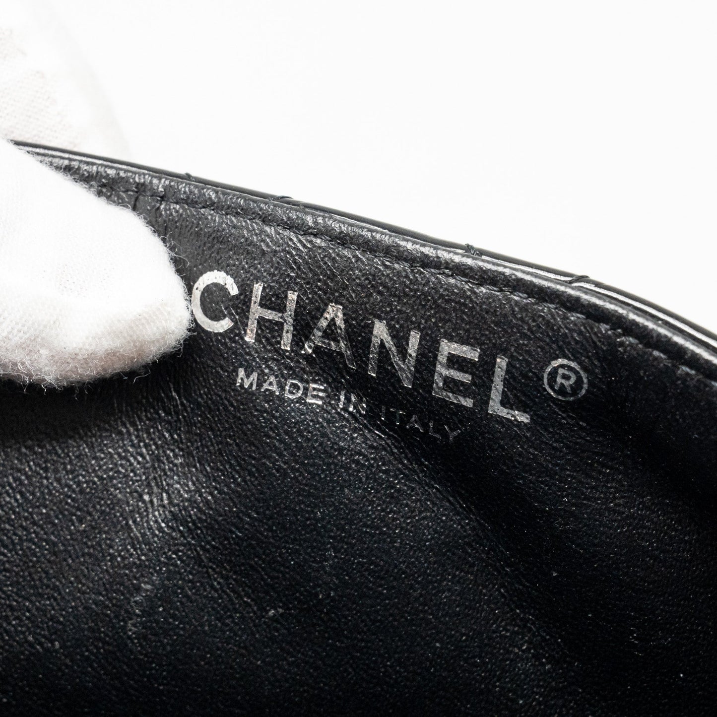 Chanel East West Flap Shoulder Bag Patent Leather Black