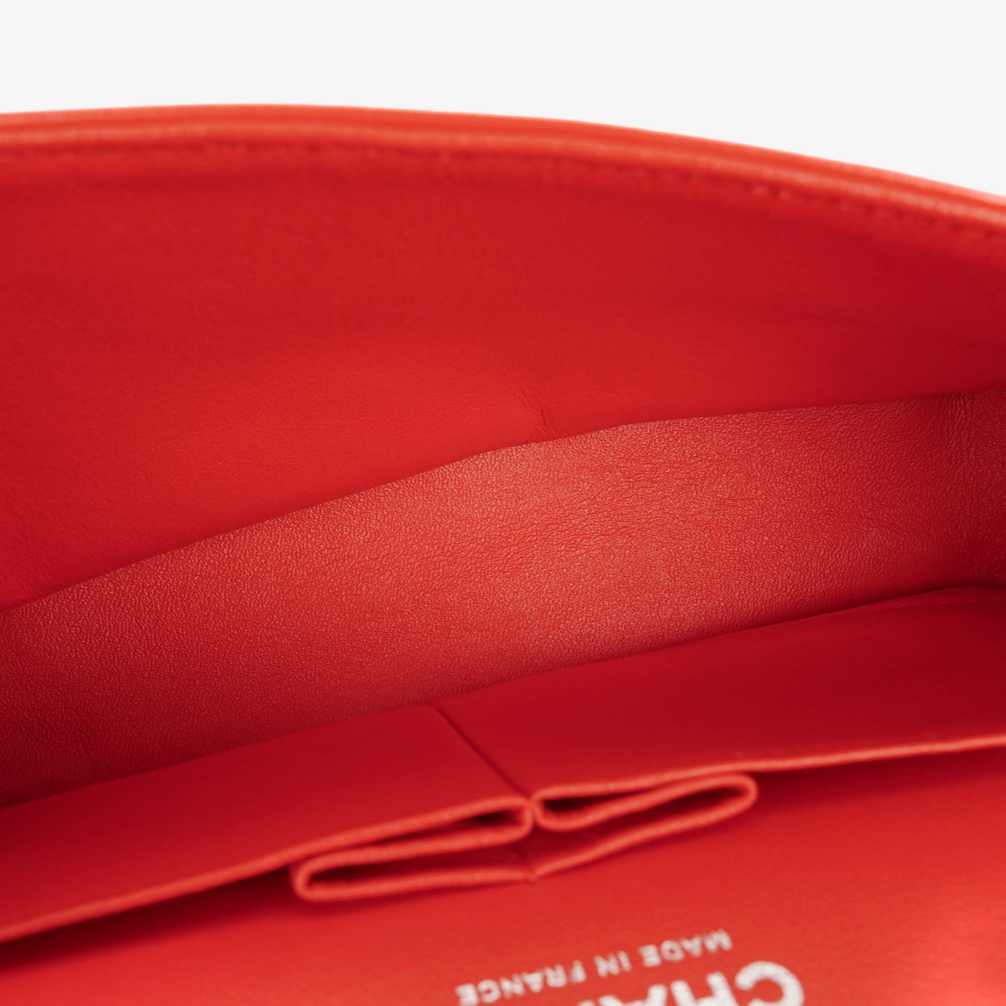 Chanel Timeless Classic Double Flap Bag In Red And Yellow Striped Patent Leather And Silver Finishes