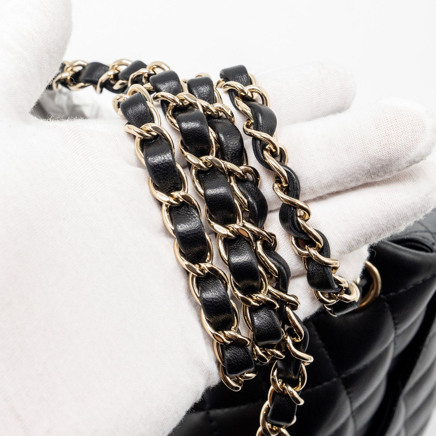 Chanel mini square flap bag lambskin black L (microchip)