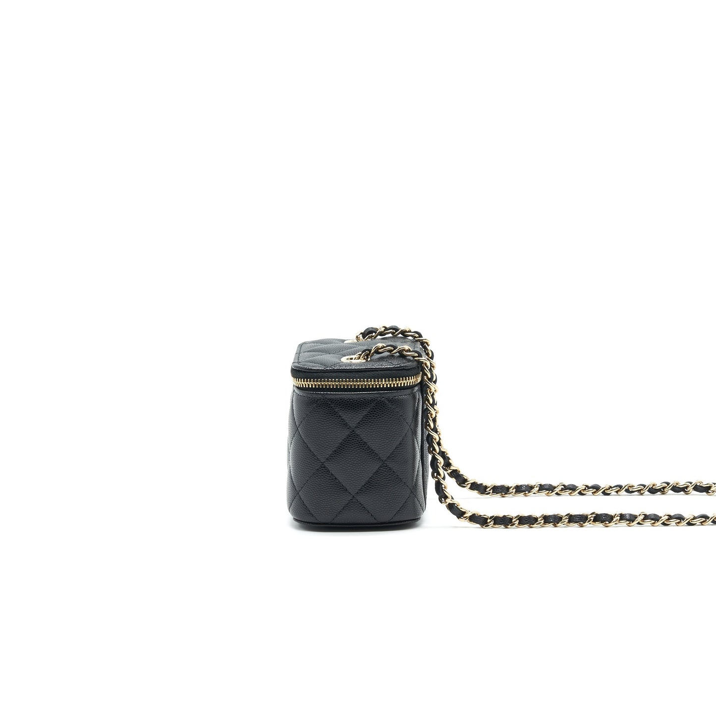 CHANEL SMALL VANITY WITH CHAIN CAVIAR BLACK LGHW Handbag