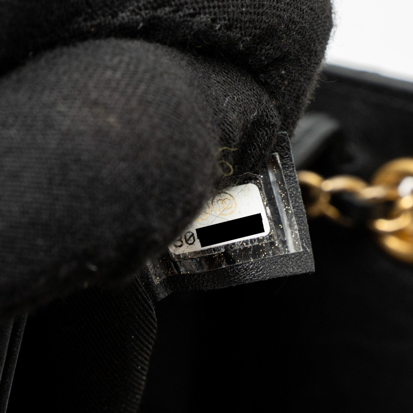 Chanel Giant CC Logo Mini Tote Bag Lambskin Black