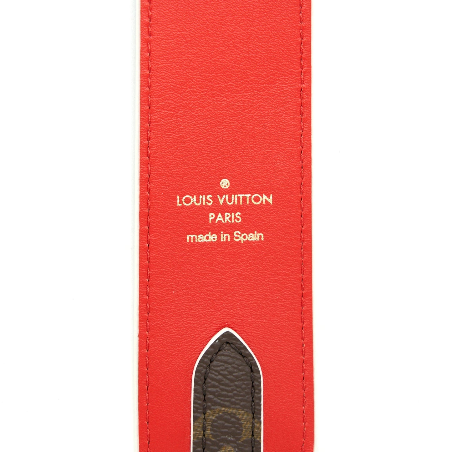 Louis Vuitton Bandouliere double side Shoulder Strap Monogram Canvas Red GHW