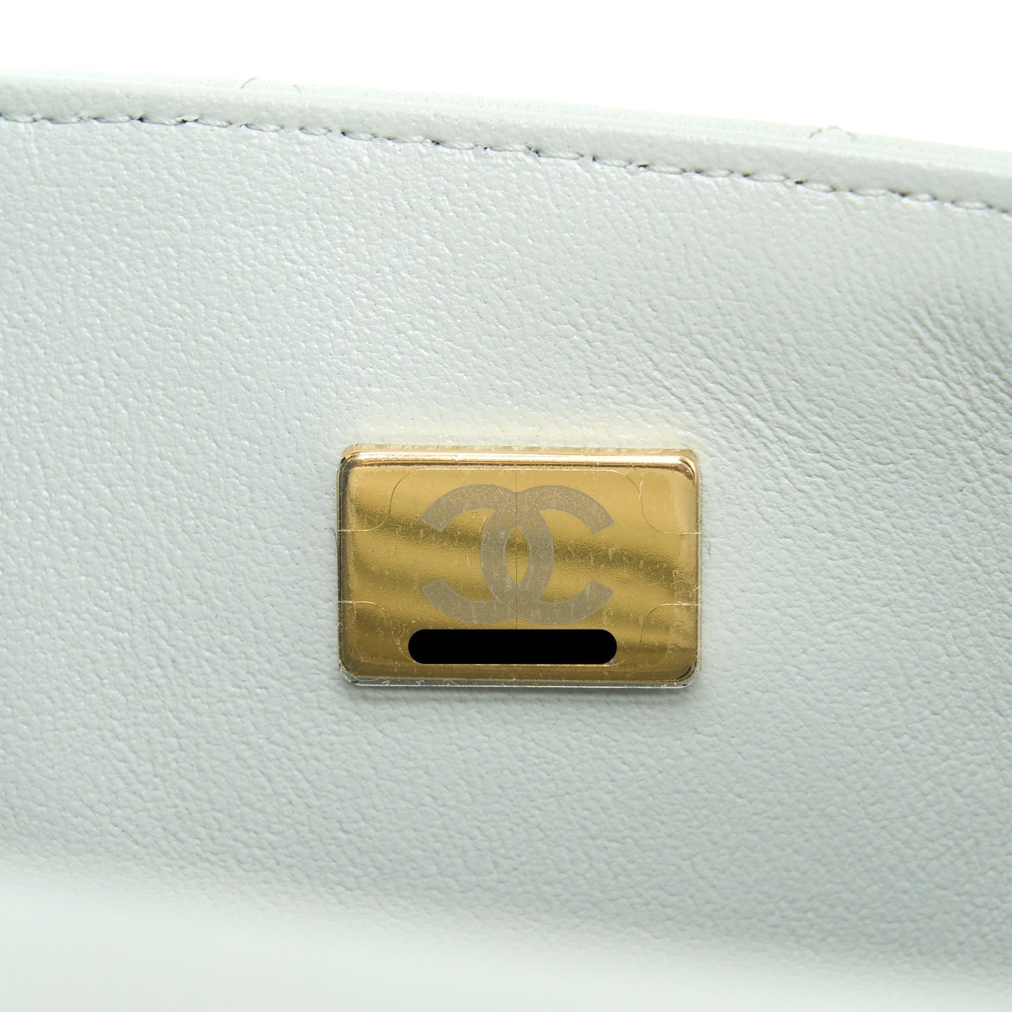 Chanel 23C Mini Rectangular Flap Bag Lambskin Light Grey L (Microchip)