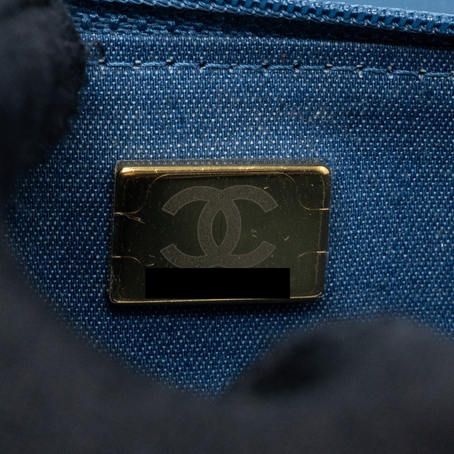 Chanel 22C Pearl Crush wallet on chain Denim blue (microchip)