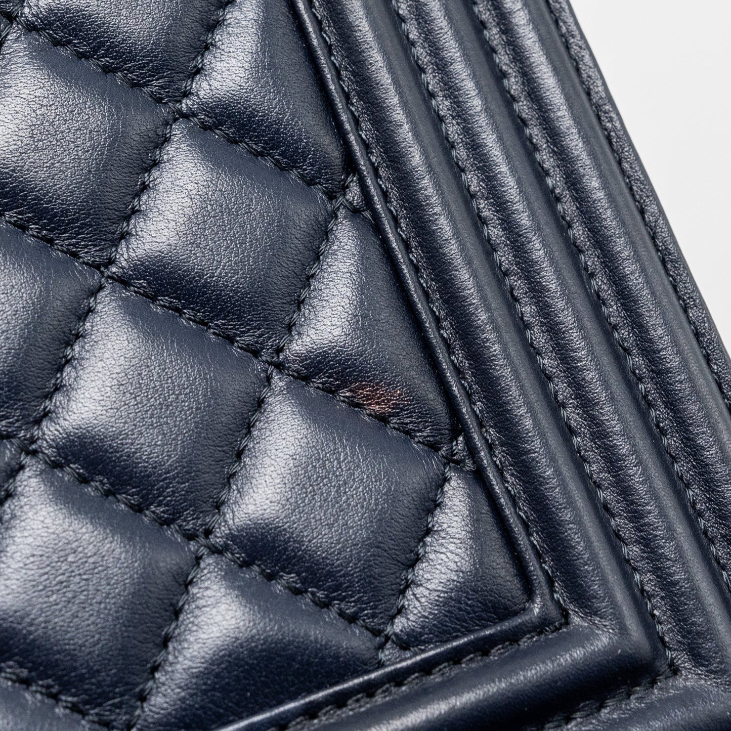 Chanel 20B medium boy bag with top handle Calfskin navy
