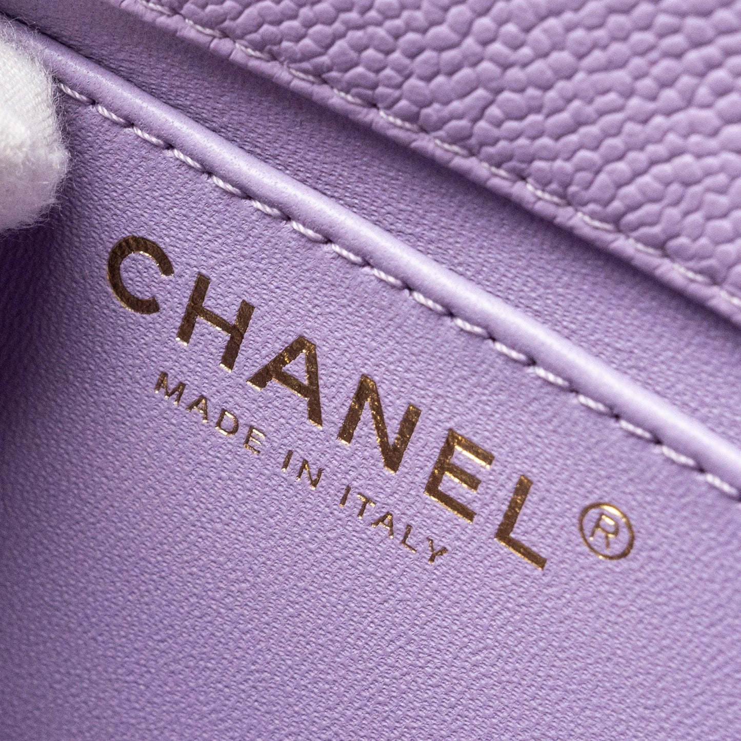 Chanel 24p Coco Love Mini Flap Bag Adjustable Chains Caviar Light Purple (Microchip)