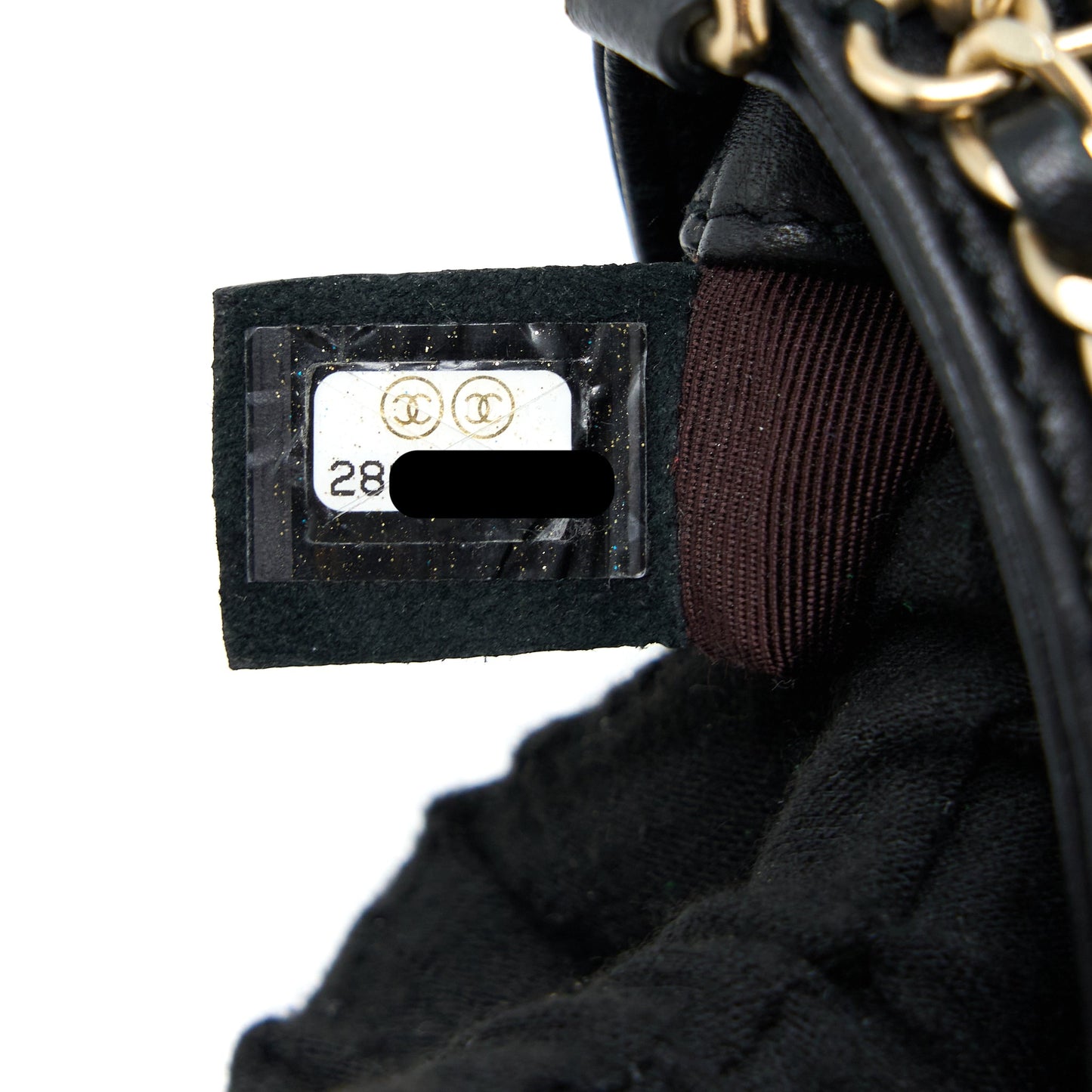 Chanel Phone Pouch with Chain Lambskin Black L