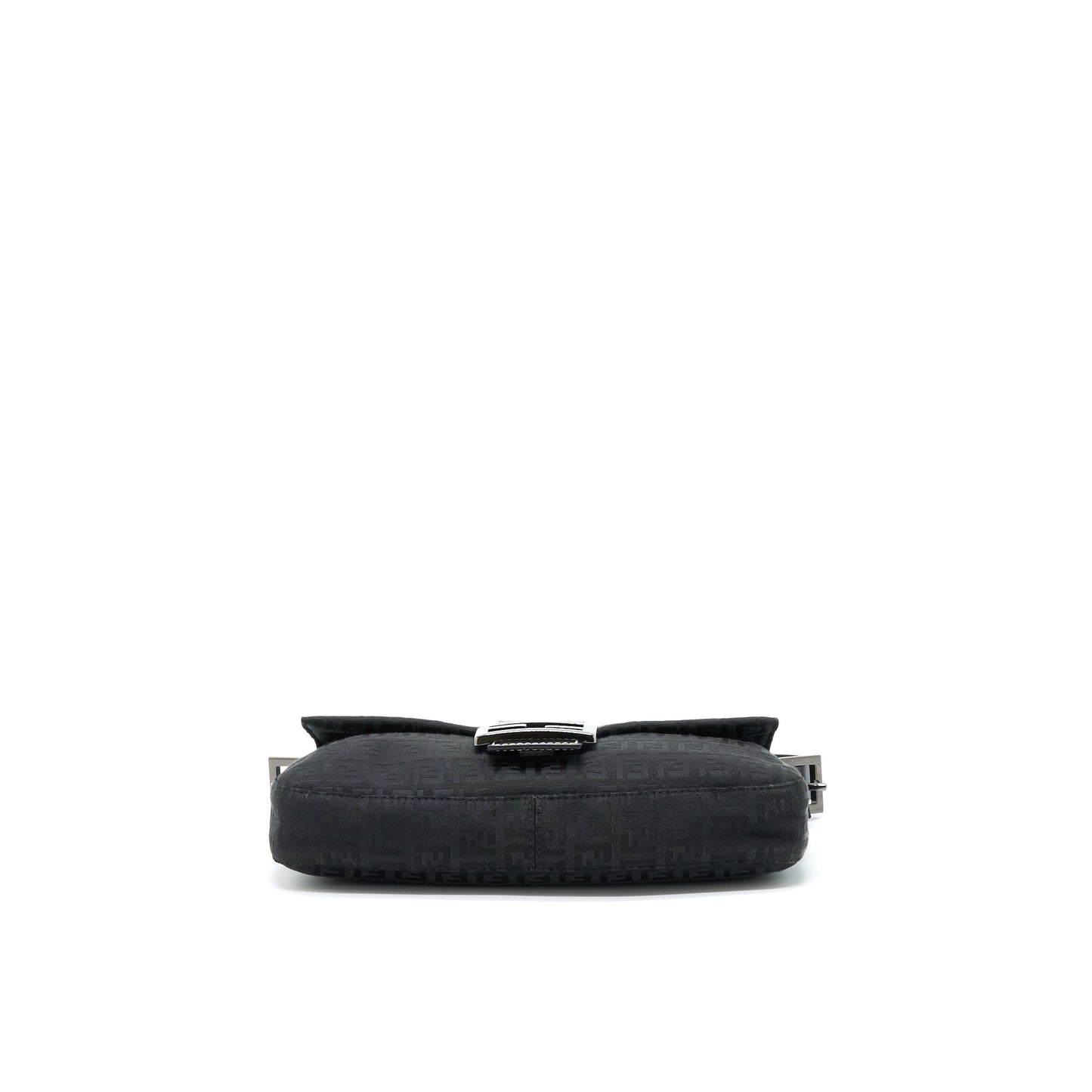Fendi Zucca Baguette Canvas Black With Silver Hardware