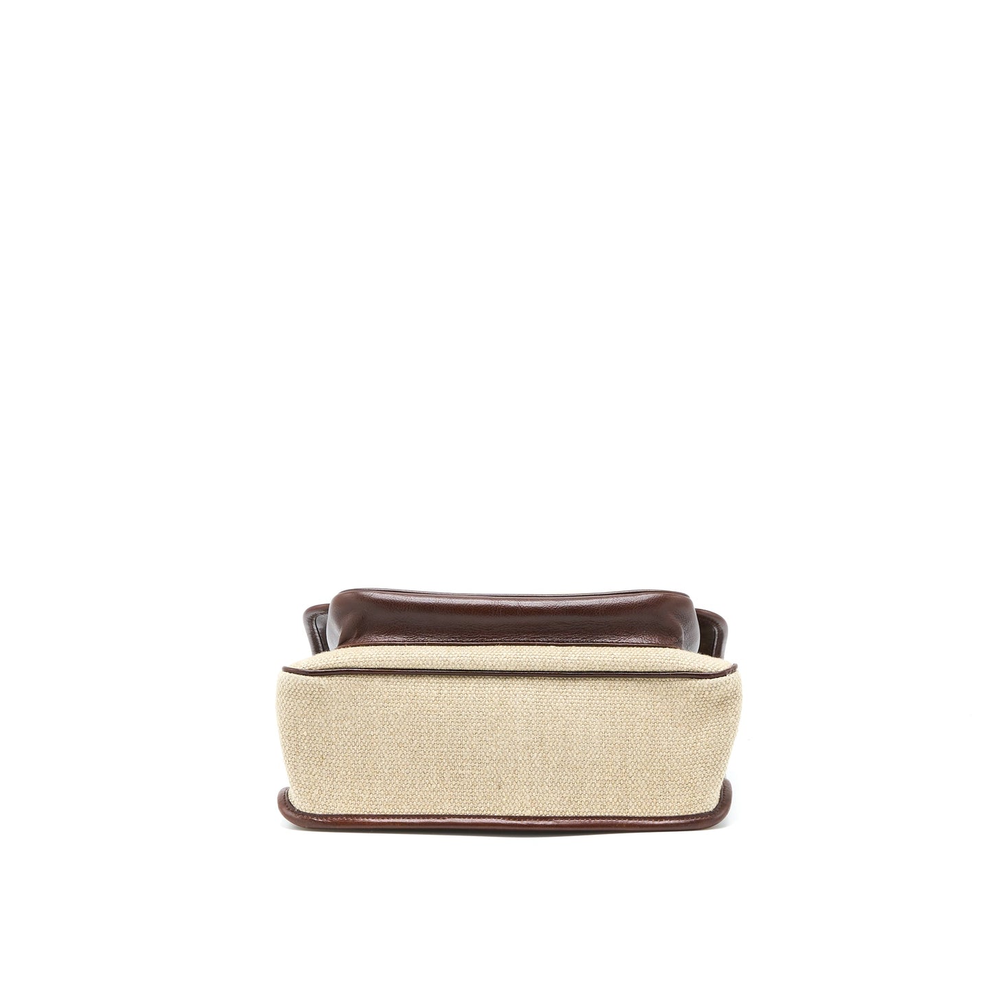 Saint Laurent Medium Niki Purse Trimmed Linen Canvas Brown