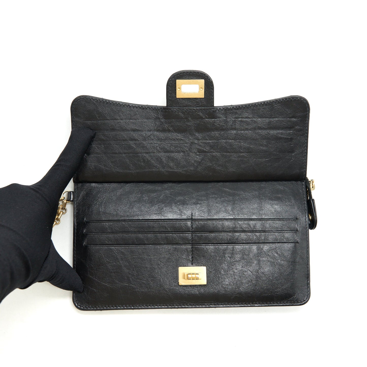 Chanel Reissue Zippy Pouch Quilted Calfskin Black Ruthenium