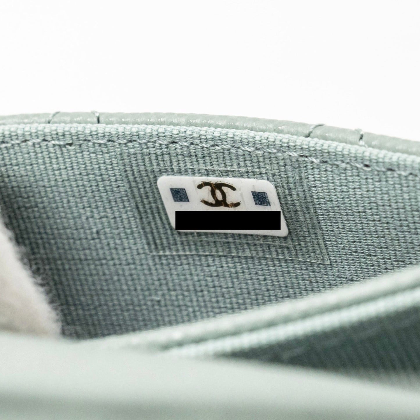 Chanel Classic Flap Card Holder Caviar Light Green L(Microchip)