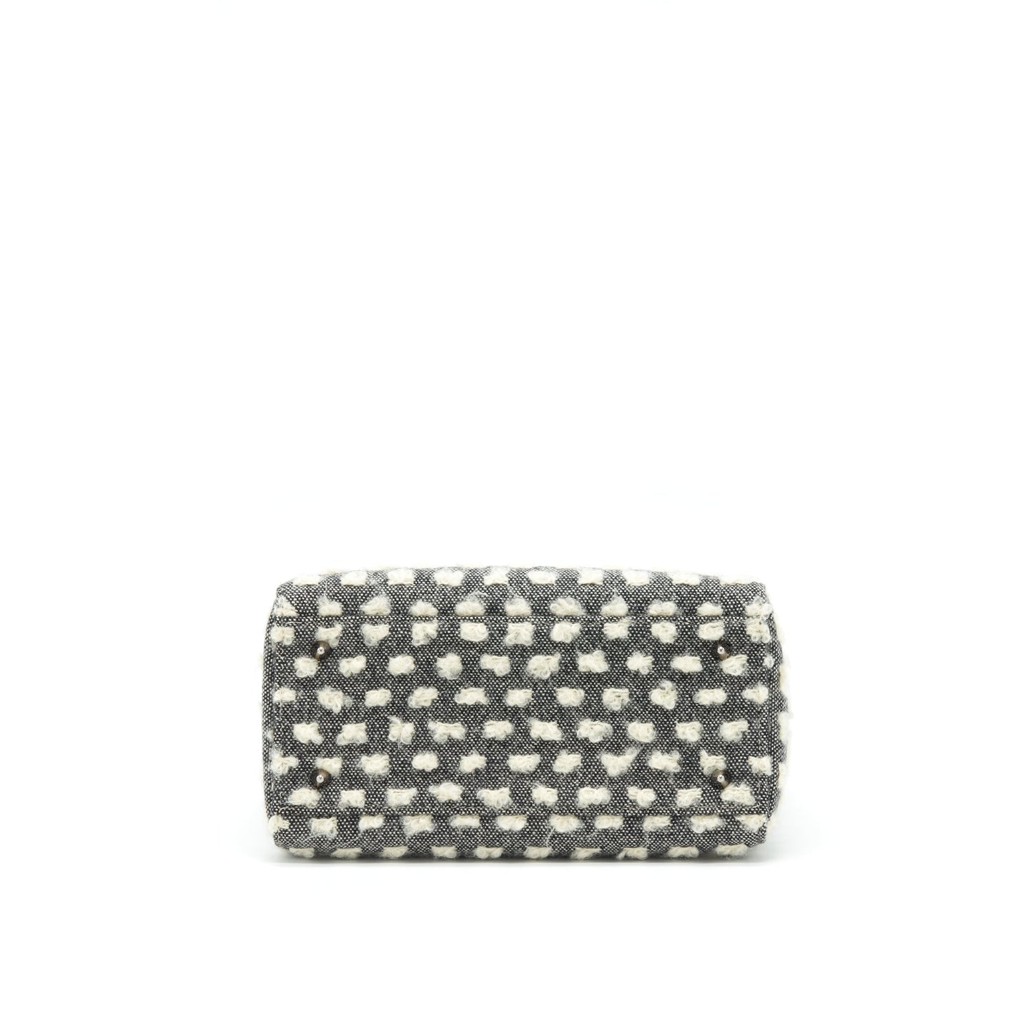 Dior Vintage Medium Lady Dior Cotton Design Grey/ White