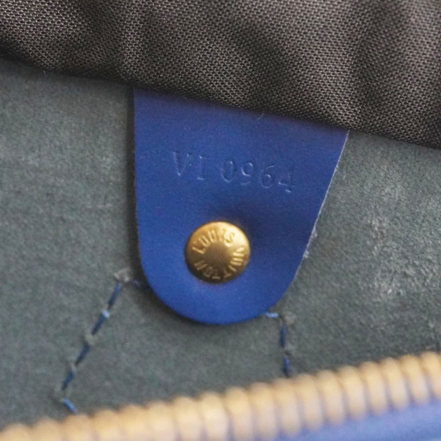LOUIS VUITTON Epi Leather Satchel Bag Blue