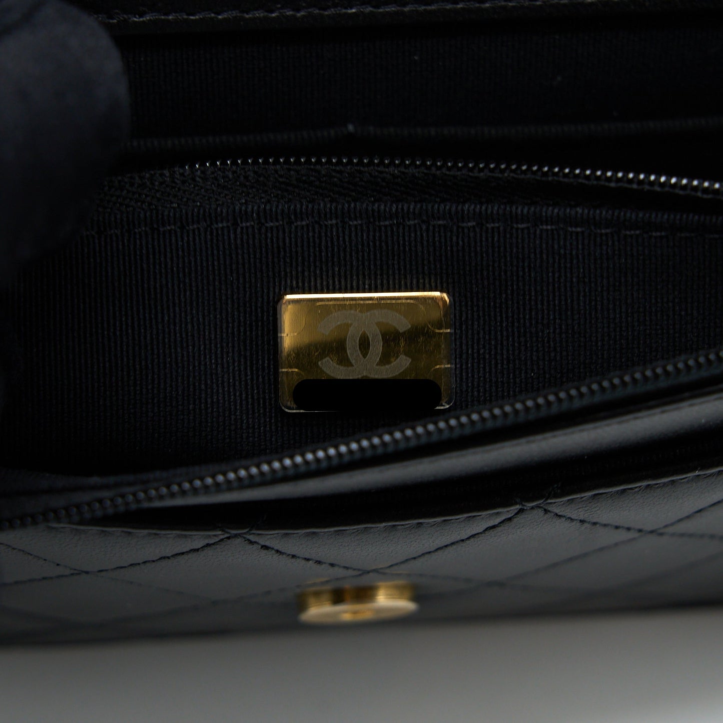 Chanel Top Handle Wallet On Chain Lambskin Black Brushed (Microchip)