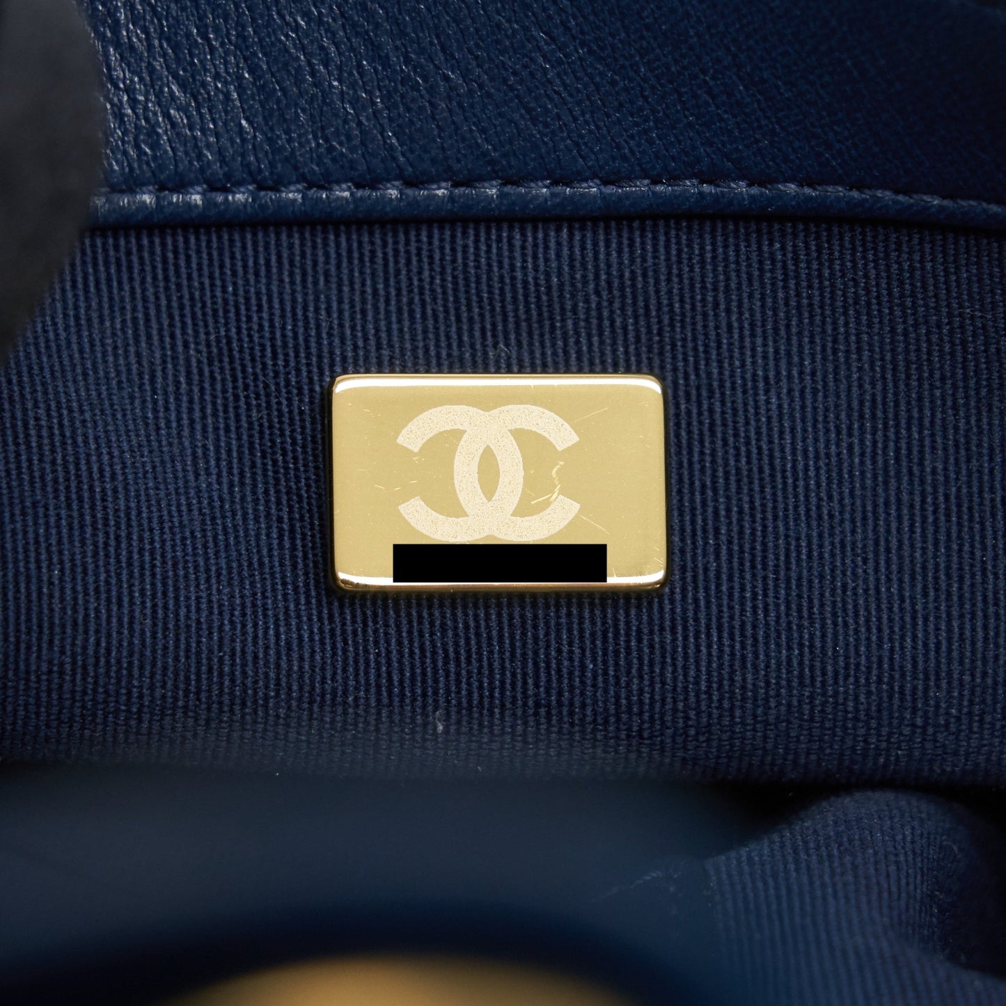 Chanel Velvet Camellia Embossed Mini Square Flap Bag Navy