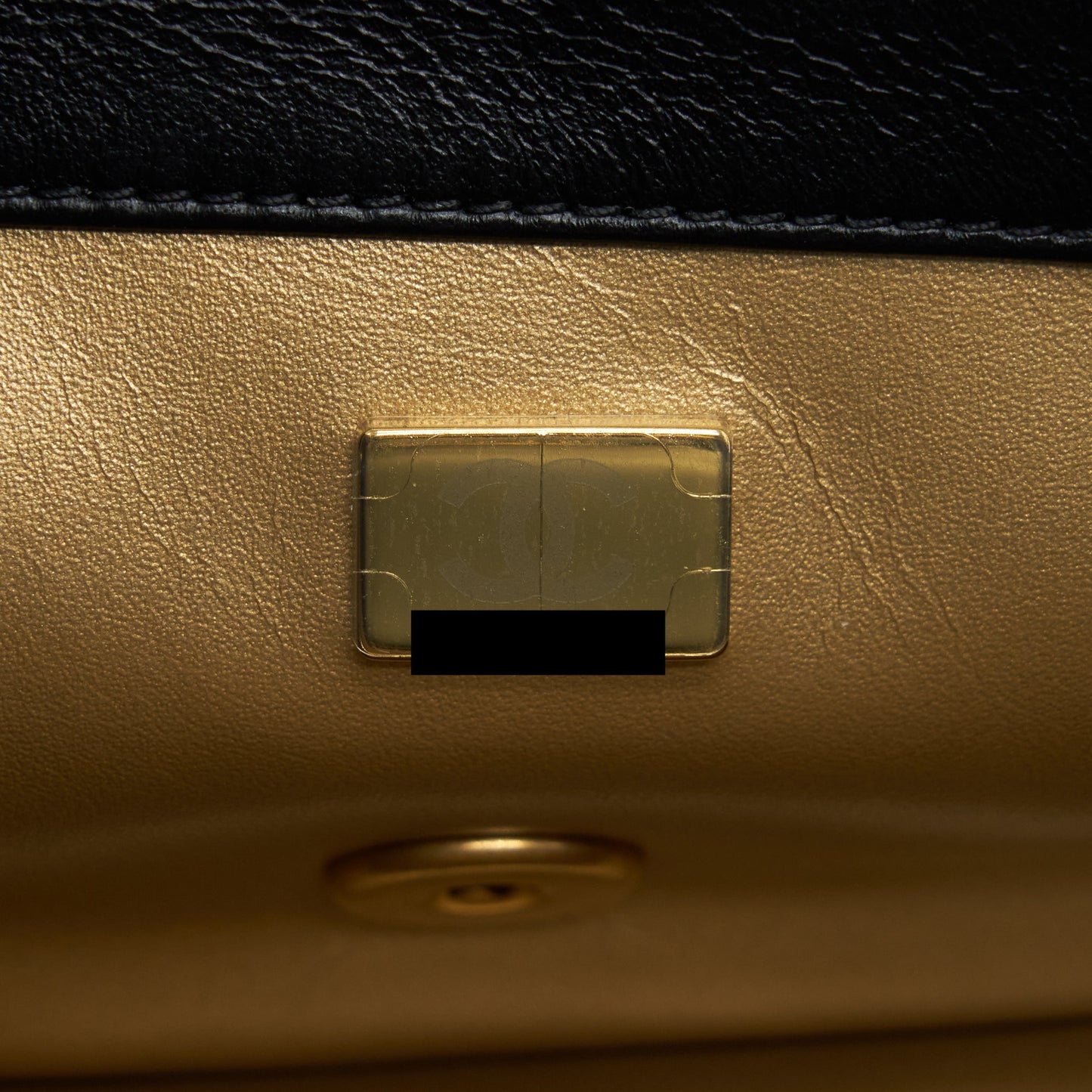 Chanel 22S Pearl Crush Mini Rectangular Flap Bag Lambskin Black