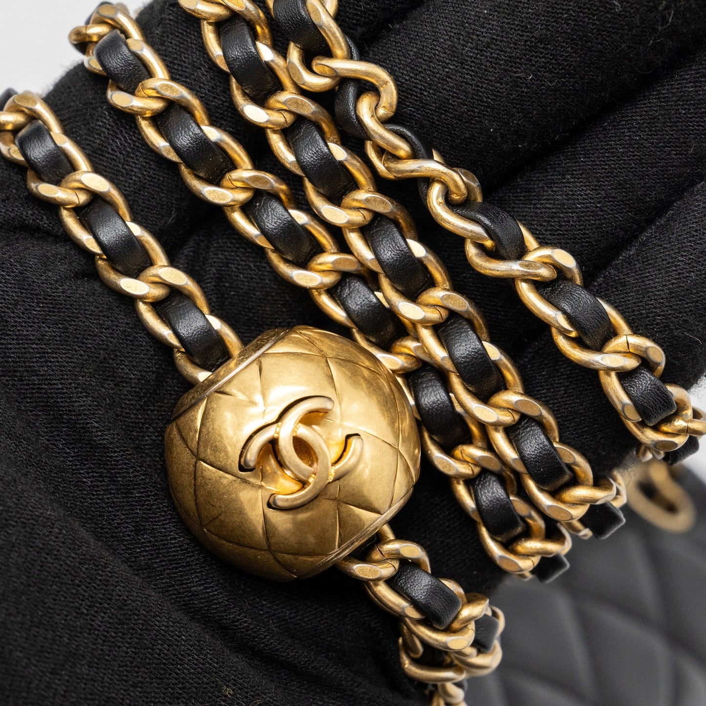 Chanel Pearl Crush Mini Square Flap Bag Lambskin Black (Microchip)