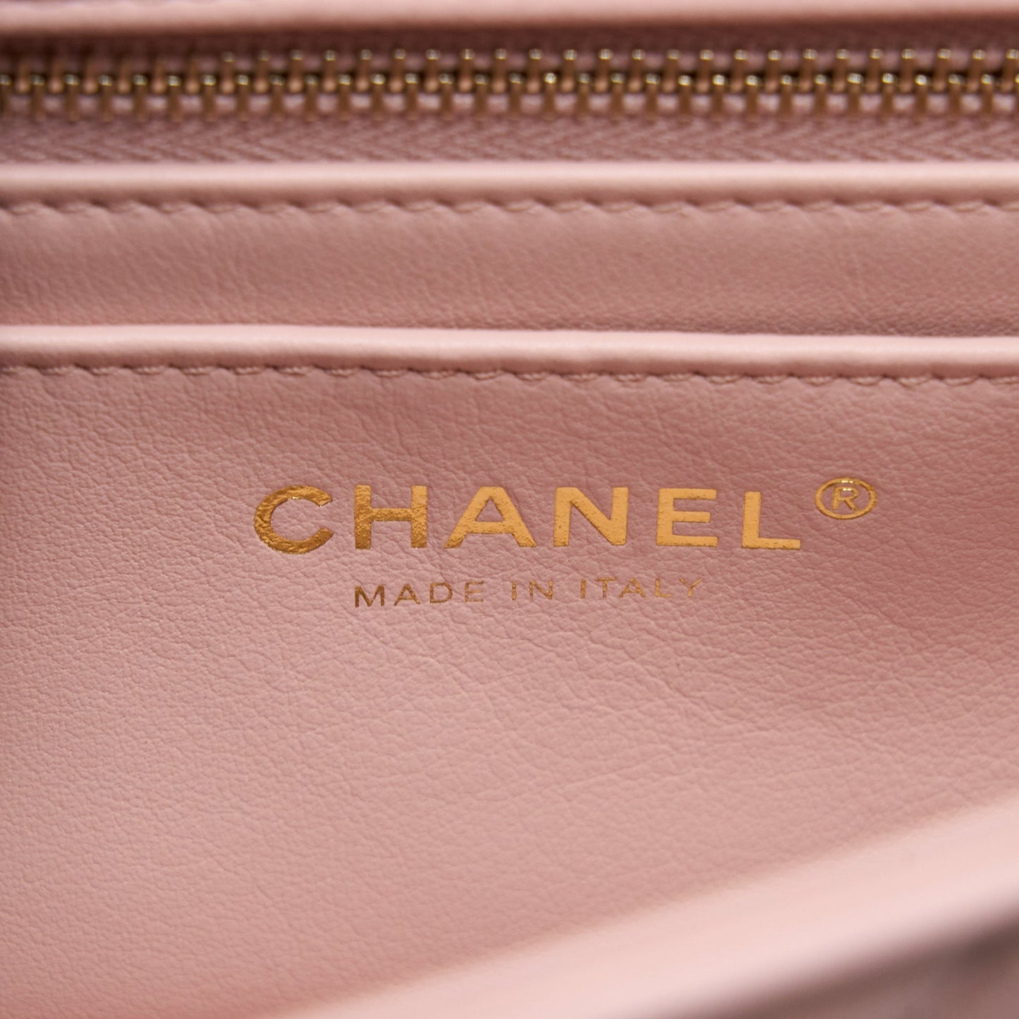 Chanel 23S Camellia Chain Mini Rectangular Flap Bag Lambskin Light Pink (Microchip)