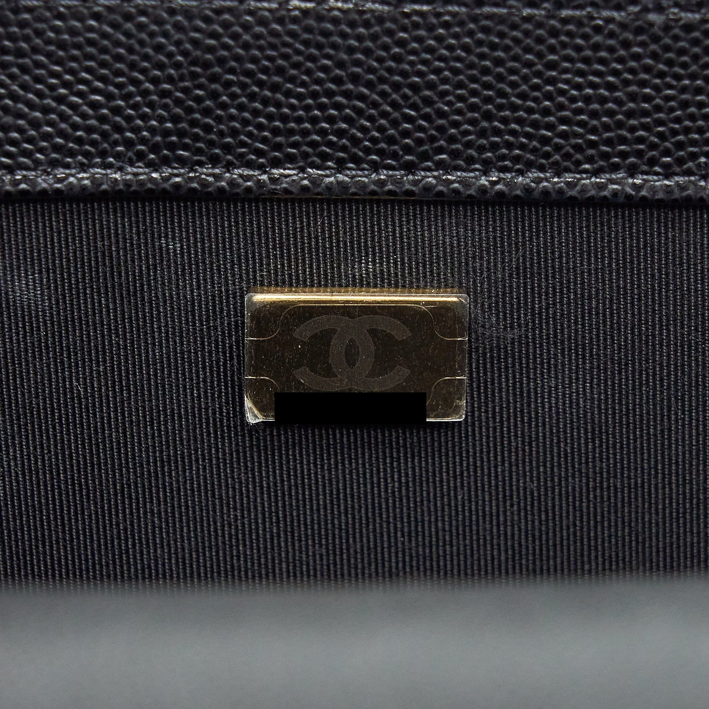 Chanel Medium Boy Bag Caviar Black With Brushed