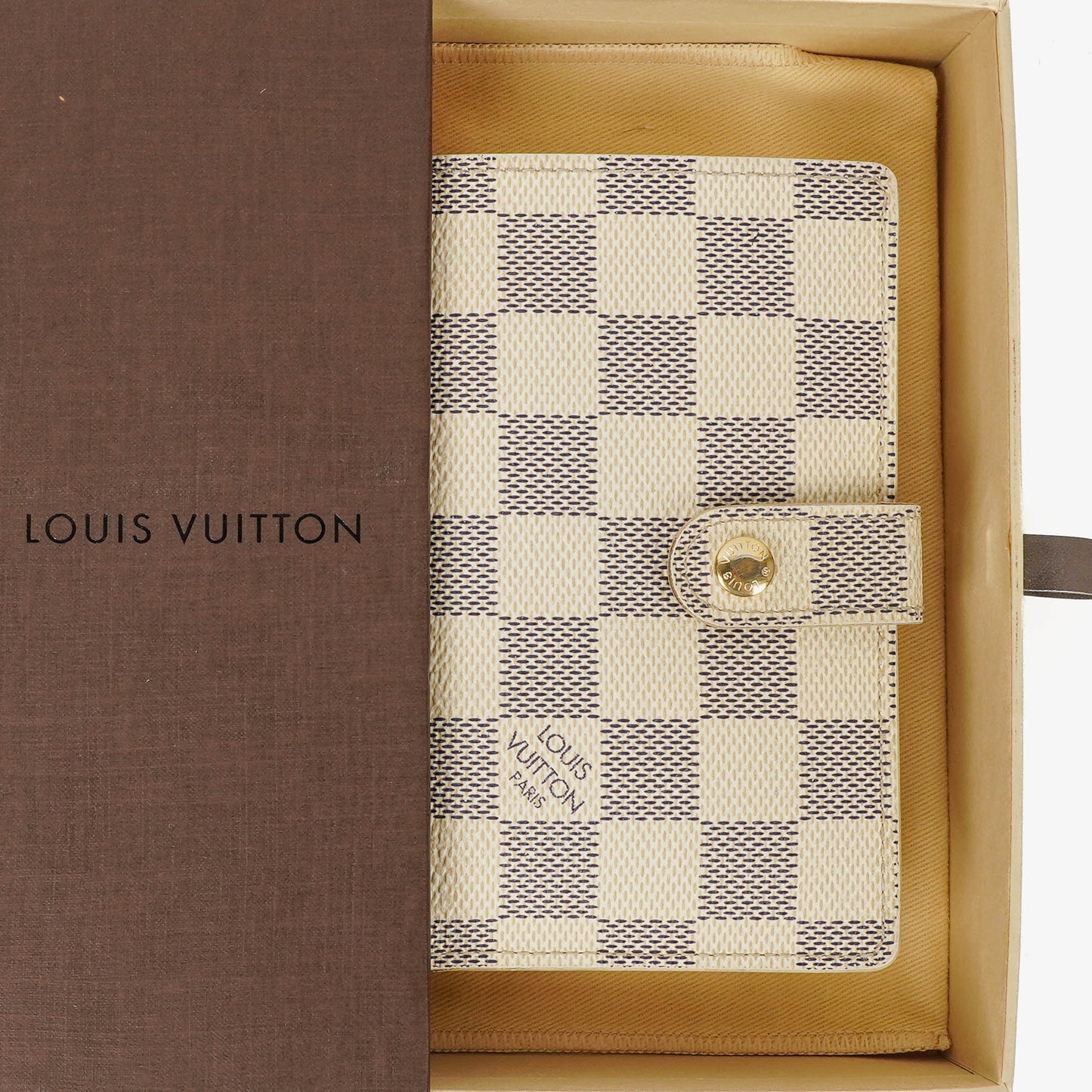 Louis Vuitton Port Feuille Vienoise Damier Azur Canvas French Purse Wallet