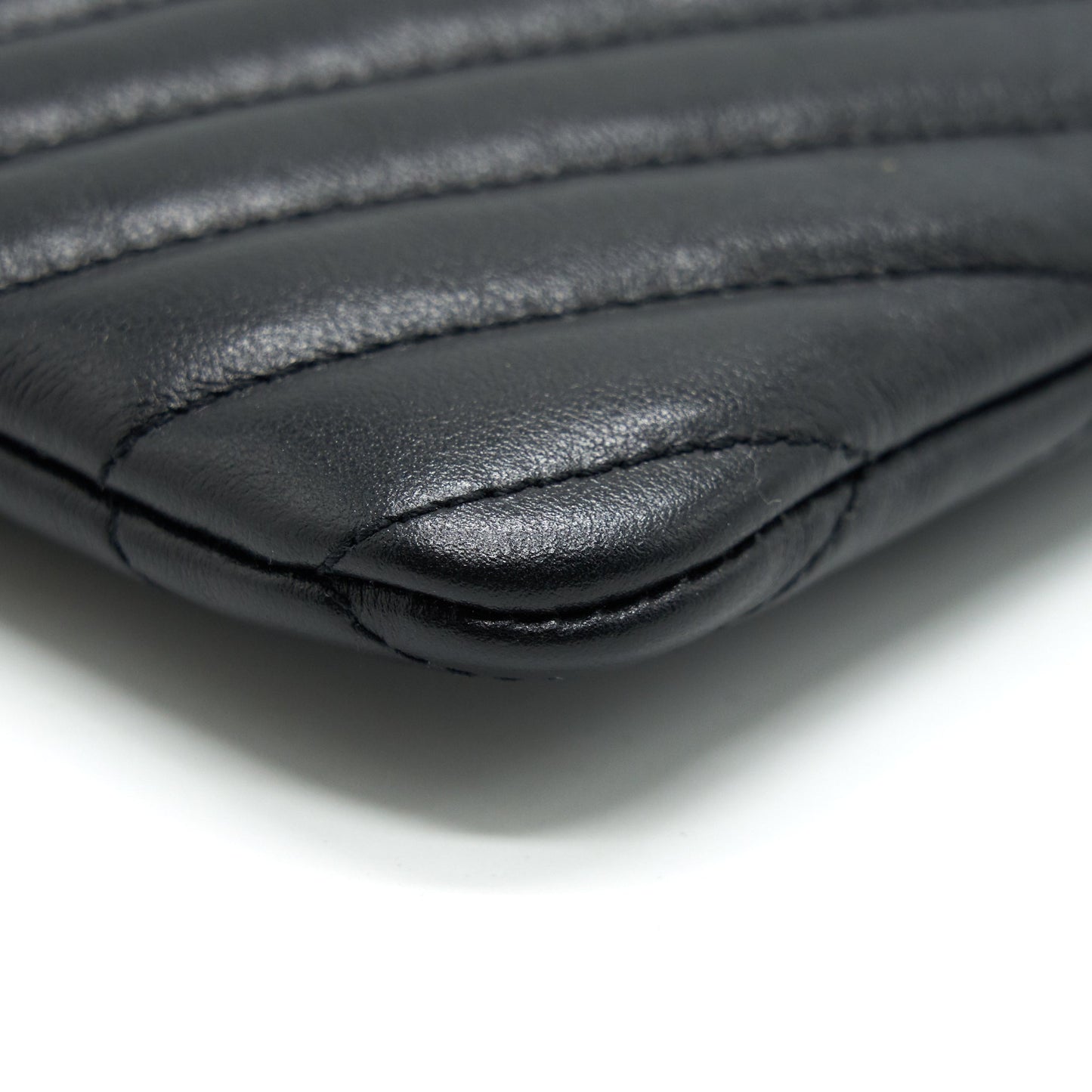 Saint Laurent Monogram Quilted Leather Pouch Black
