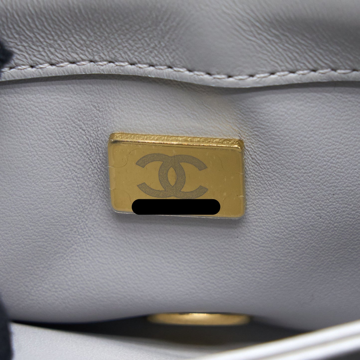 Chanel Quilted Mini Flap Bag Lambskin Light Grey (Microchip)
