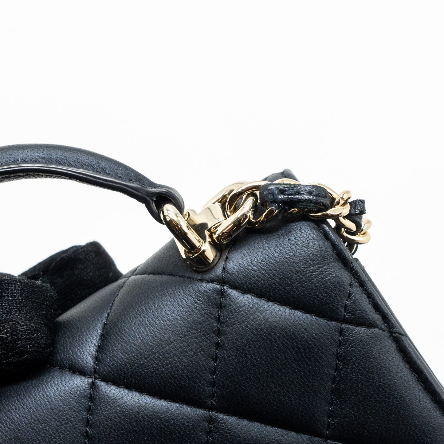 Chanel Top Handle Mini Flap Bag Pearly Lambskin Dark Blue L(microchip)
