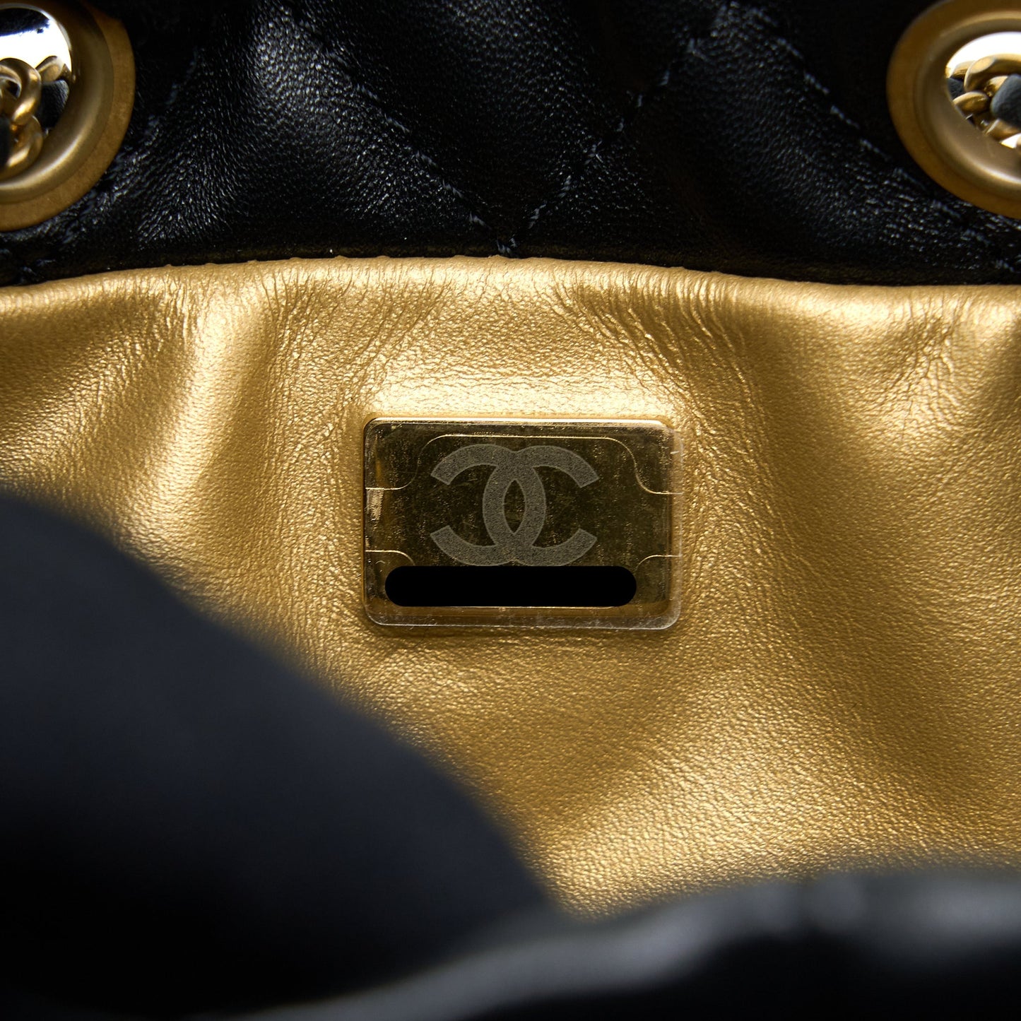Chanel 22S Pearl Crush Bucket Bag Lambskin Black Brushed (Microchip)