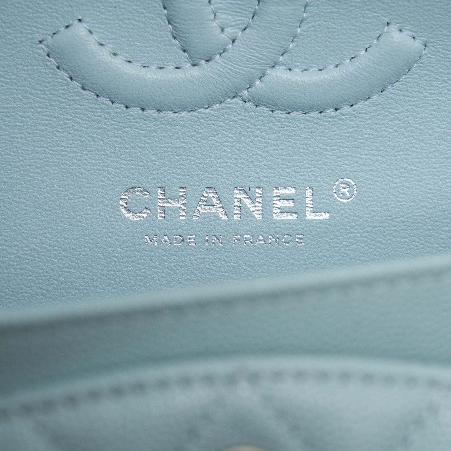 Chanel 21K Small Classic Double Flap Bag Caviar Light Blue