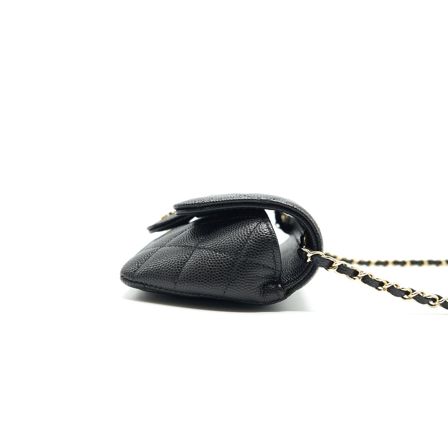 Chanel Glasses Case With Classic Chain Black LGHW Handbag