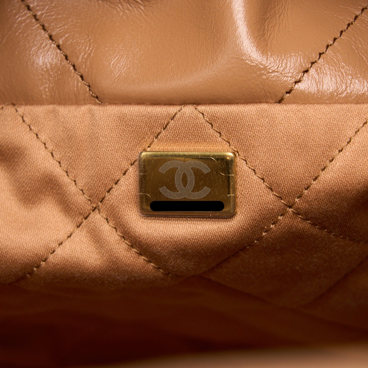 Chanel Small 22 Bag Shiny Calfskin Caramel (Microchip)