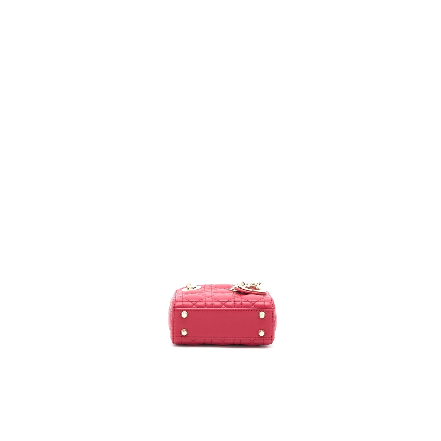 Dior Micro Lady Dior Purse Cannage Lambskin Red