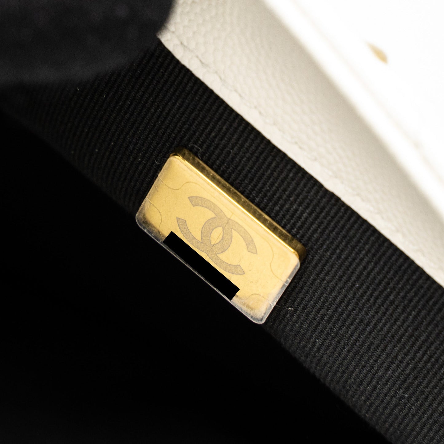 Chanel 22A Small Flap Bag Button on Chain Caviar White Brushed (Microchip)