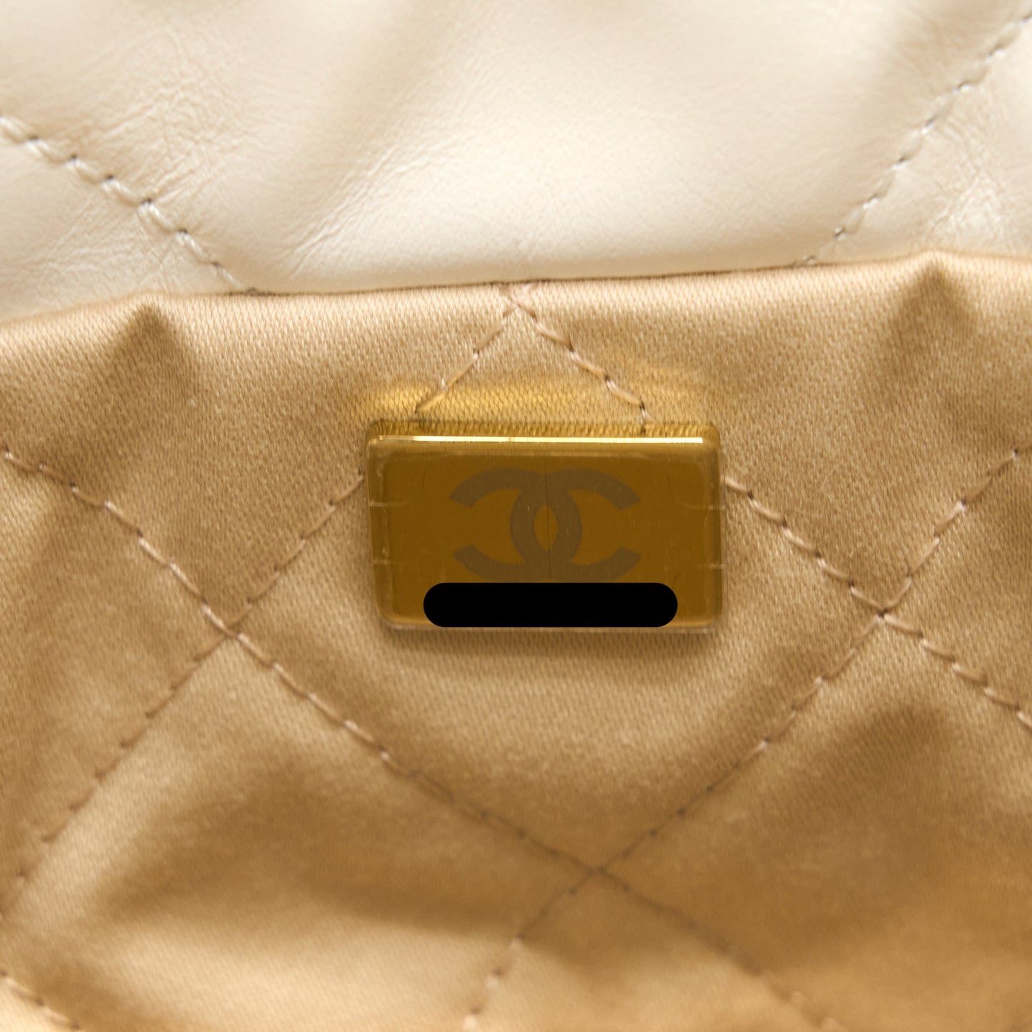 Chanel Mini 22 Bag Shiny Calfskin White Brushed (Microchip)