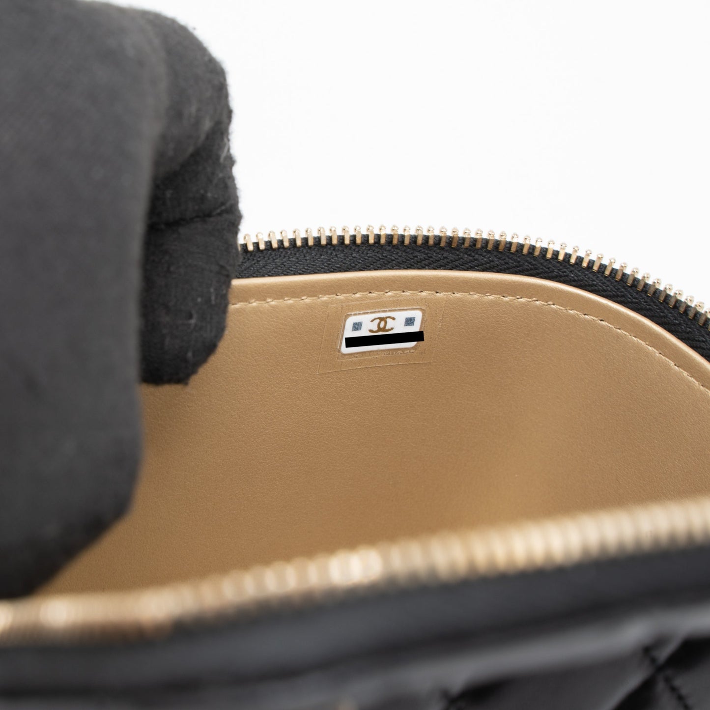 Chanel 23C Pearl Crush Long Vanity Lambskin Black Brushed (Microchip)