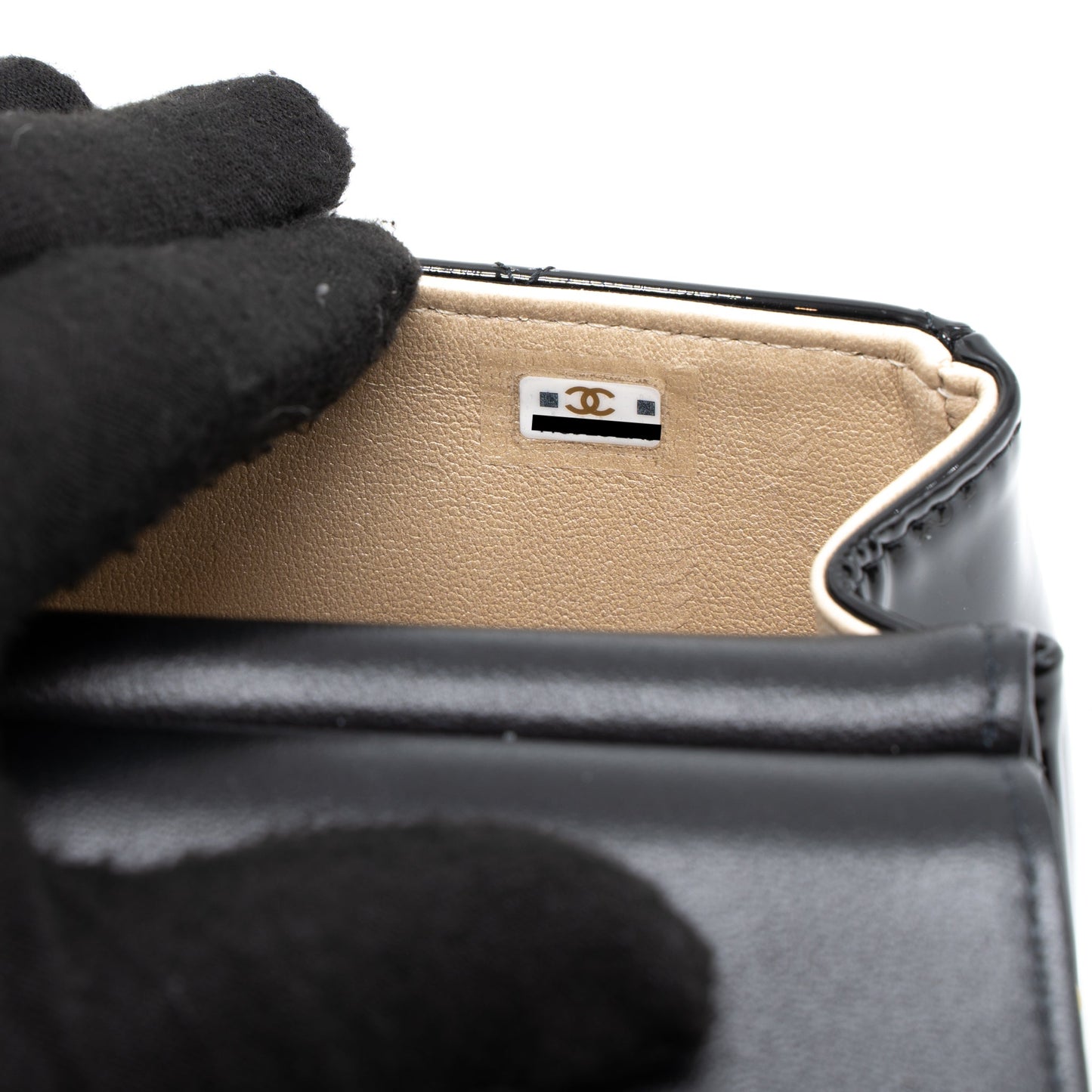 Chanel 22K Mini Clutch With Chain Patent Black (Microchip)