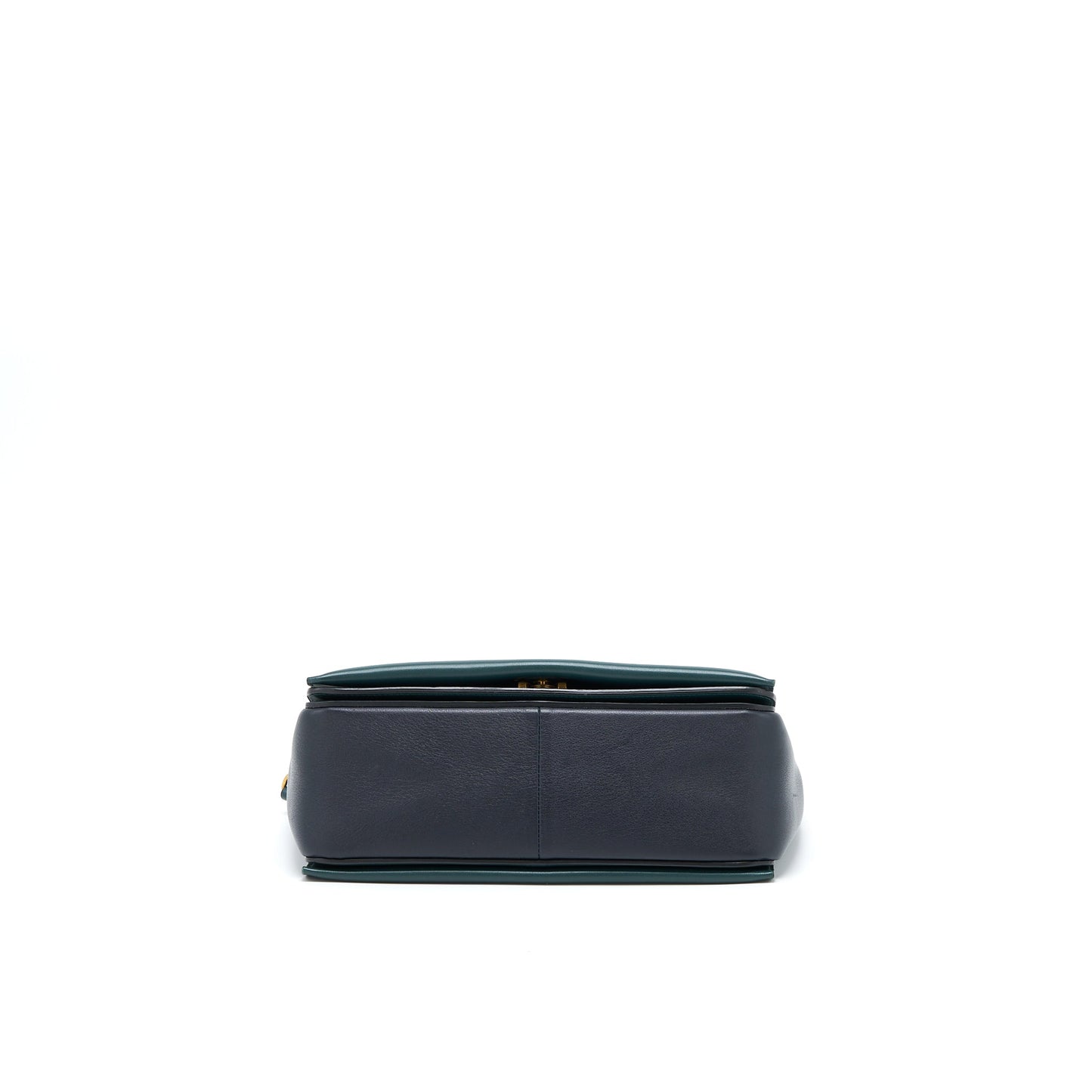 Celine Frame Purse Calfskin Navy/Dark Green