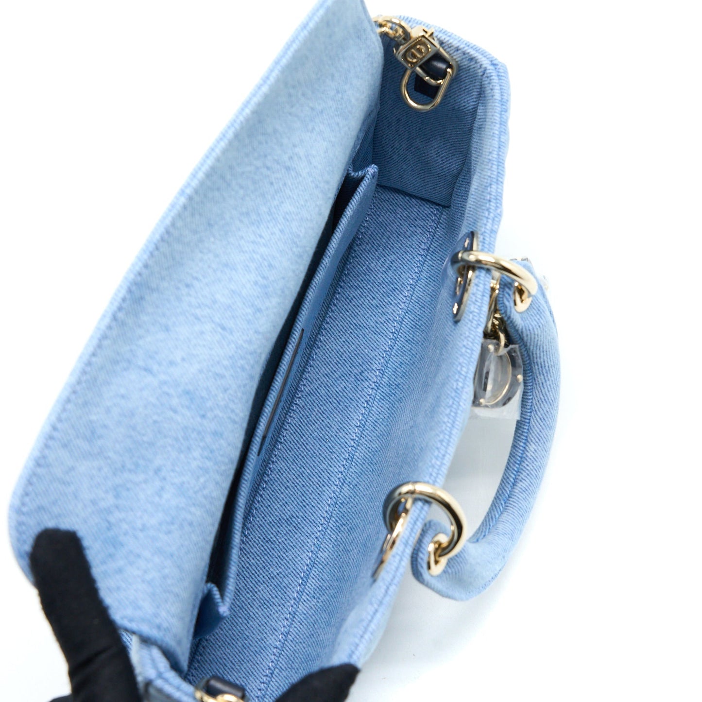 Dior Small Lady D-Joy Purse Macrocannage Denim Blue