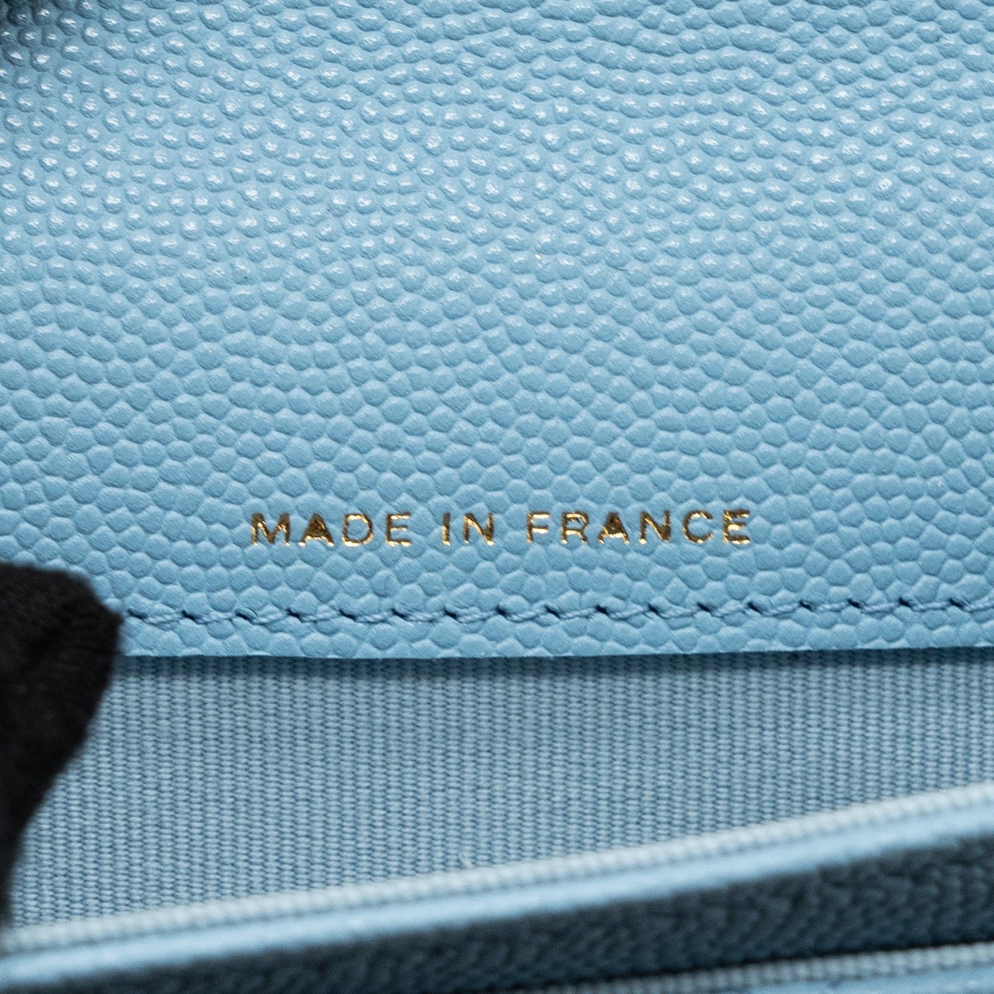Chanel Classic Flap Card Holder Caviar Blue L