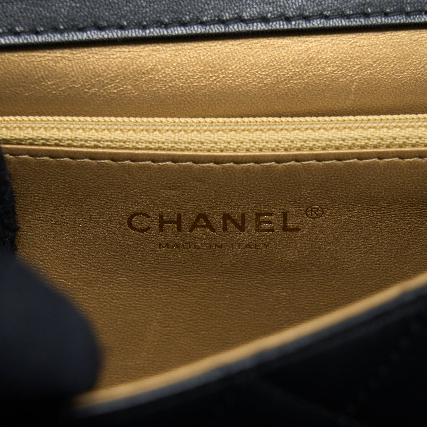 Chanel 20C Pearl Flap Bag Goatskin Black