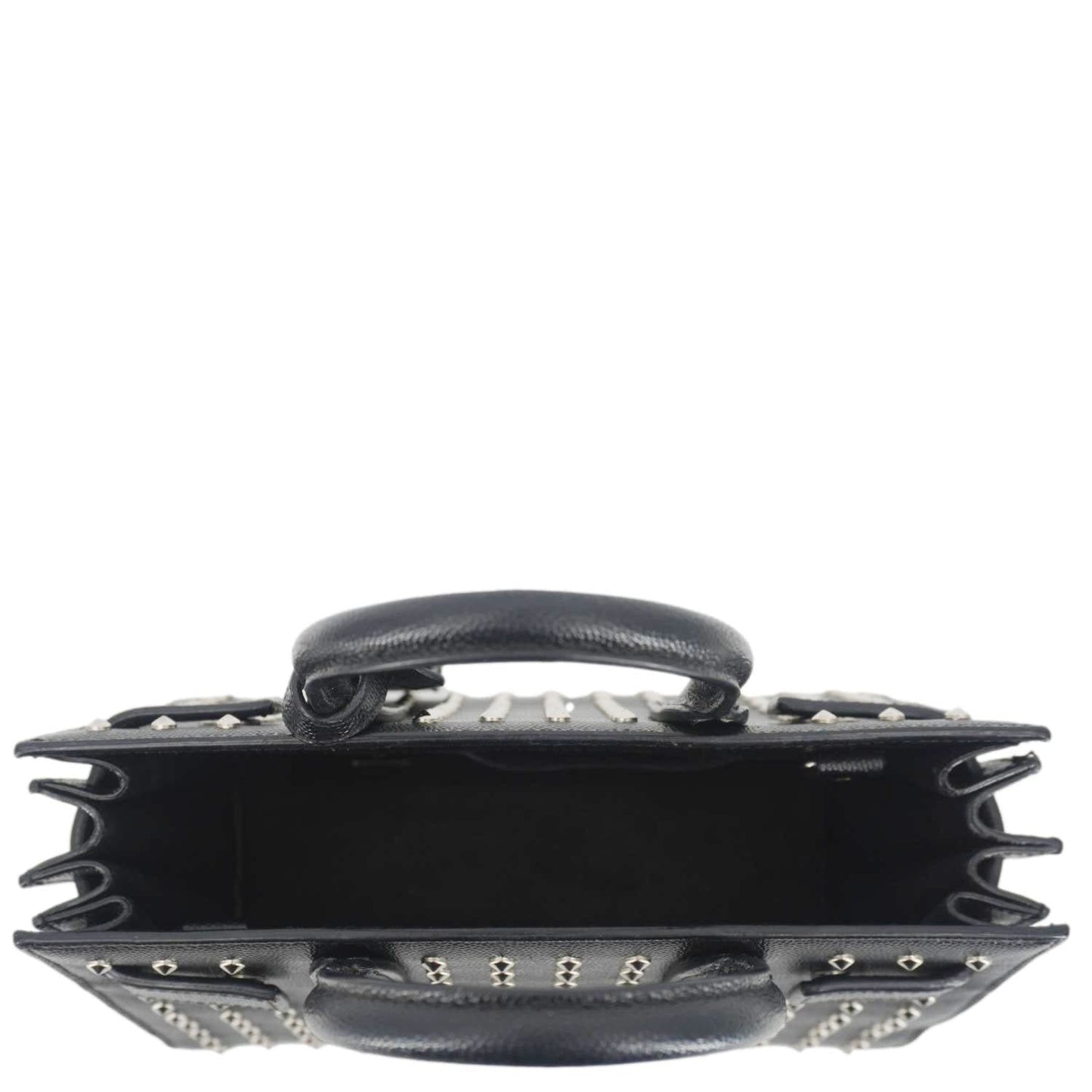 YVES SAINT LAURENT Studded Sac De jour Leather Shoulder Bag Black