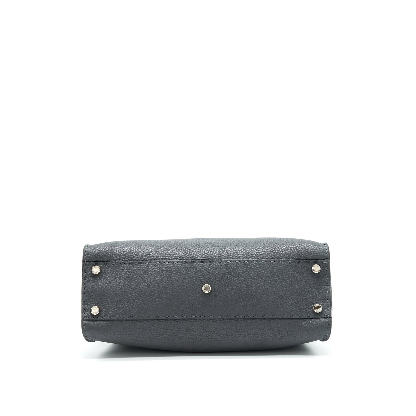 Fendi Grained Calfskin Medium Peekaboo Tote Purse Dark Grey