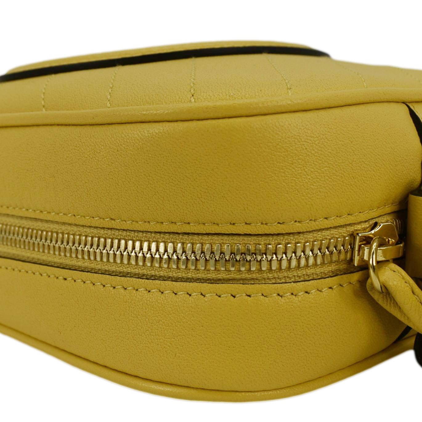 GUCCI Blondie Leather Camera Crossbody Bag Yellow 742360