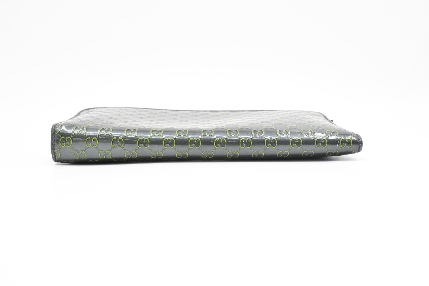 Gucci Long Zippy Wallet in Green Patent Guccissima Leather
