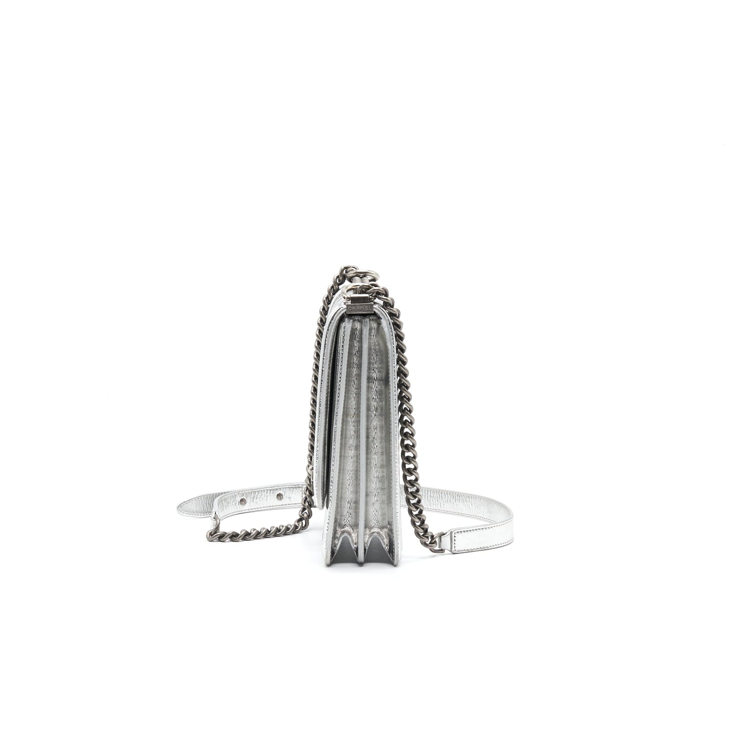 Chanel Boy Chanel Leboy Silver with Ruthenium Hardware Handbag