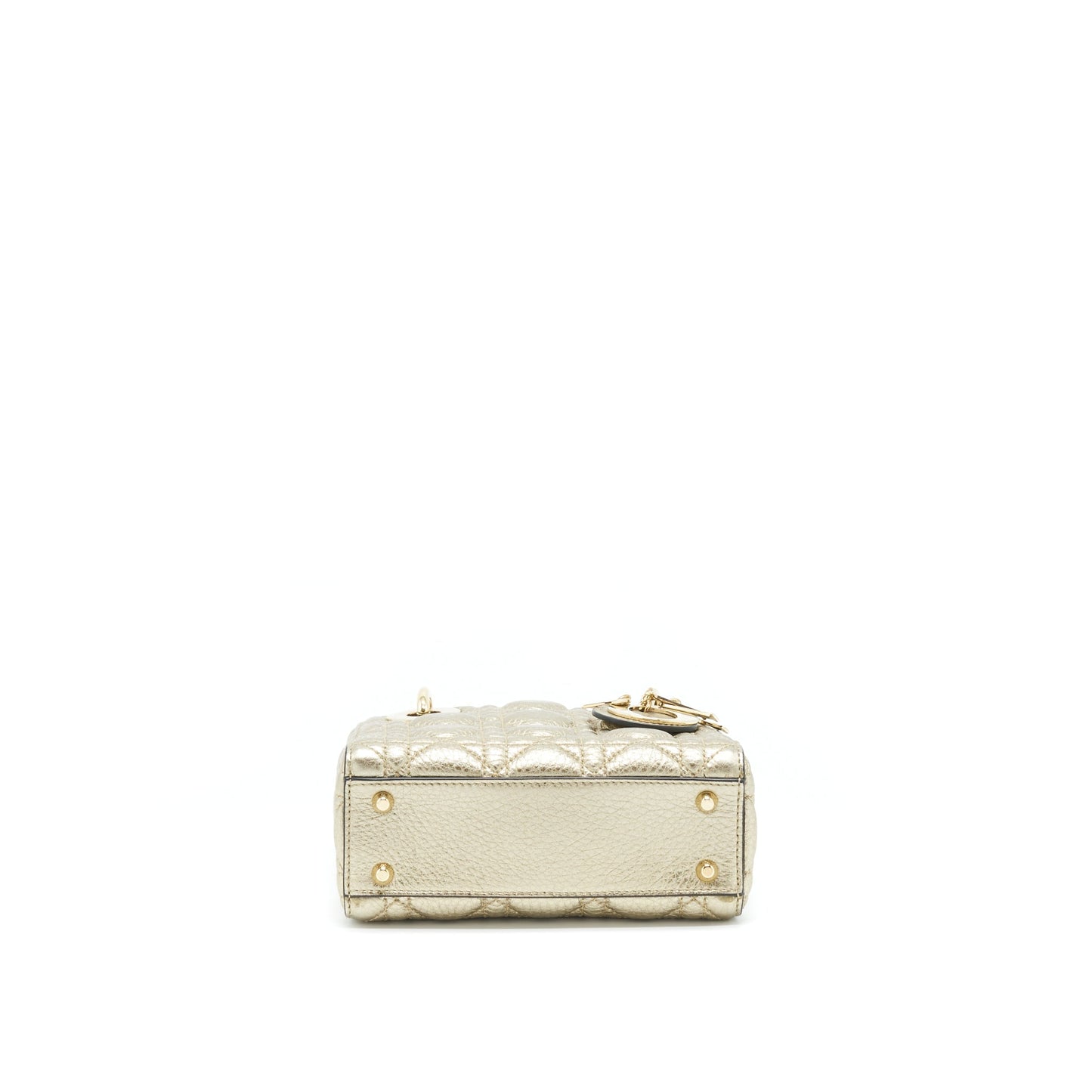 Dior Mini Lady Dior Supple Grained Calfskin Metallic Gold